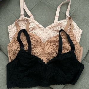 MOMANDA nursing/pumping bras lace (3 total)